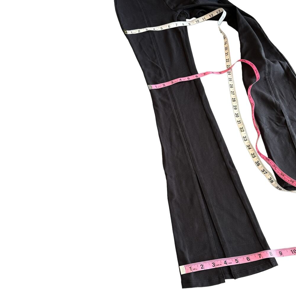 Alo Yoga Airbrush High Waist Flutter Flare Split Legging Pant Black Small - Picture 14 of 15